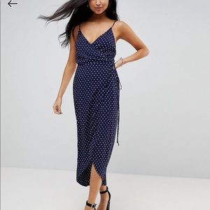 Polka Dot Maxi Wrap Dress